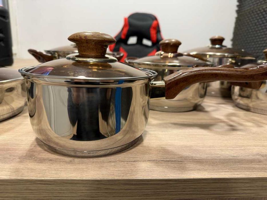 Комплект съдове за готвене от 12 части – Неръждаема стомана,