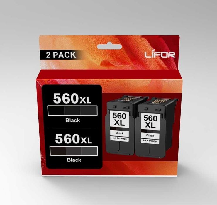 LIFOR PG-560 XL 560XL черни касети с мастило, за Canon (2 черни)