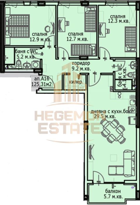 Продава се Четиристаен апартамент в Варна, Кайсиева градина - 125 кв.м за 1312 €/кв.м - Снимка #1