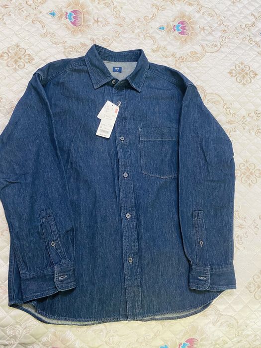 Рубашка Uniqlo, джинсовая ткань