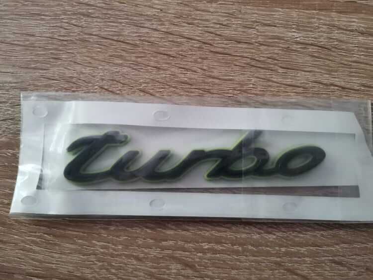 Емблема Turbo за Porsche черен с зелено