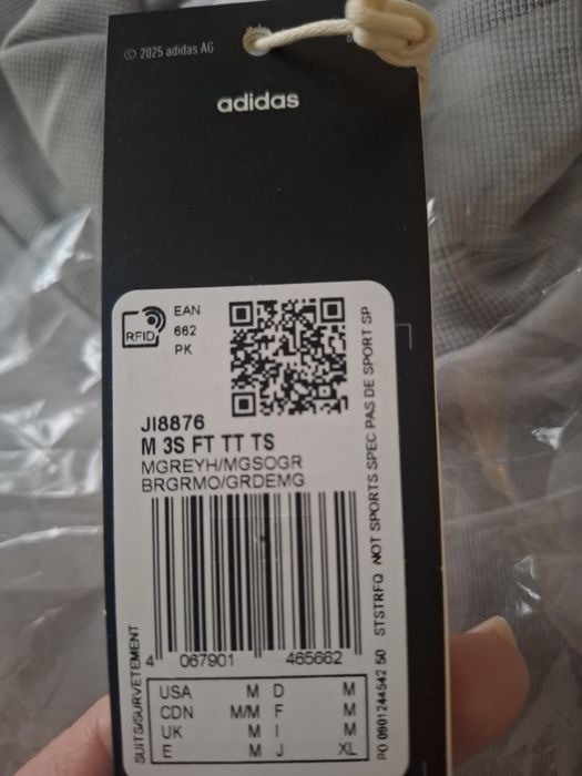 Bluza adidas gri M – nouă cu etichetă
