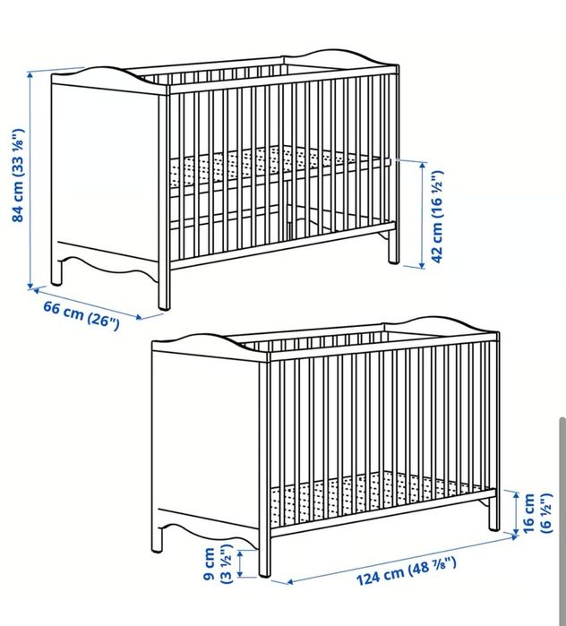 Pat copii alb 60× 120