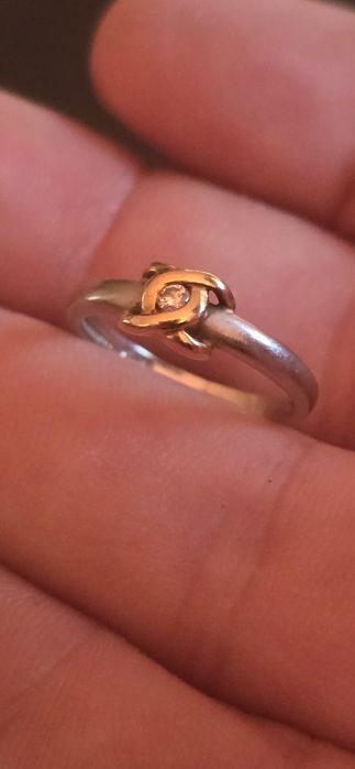 Inel Platină aur si diamant