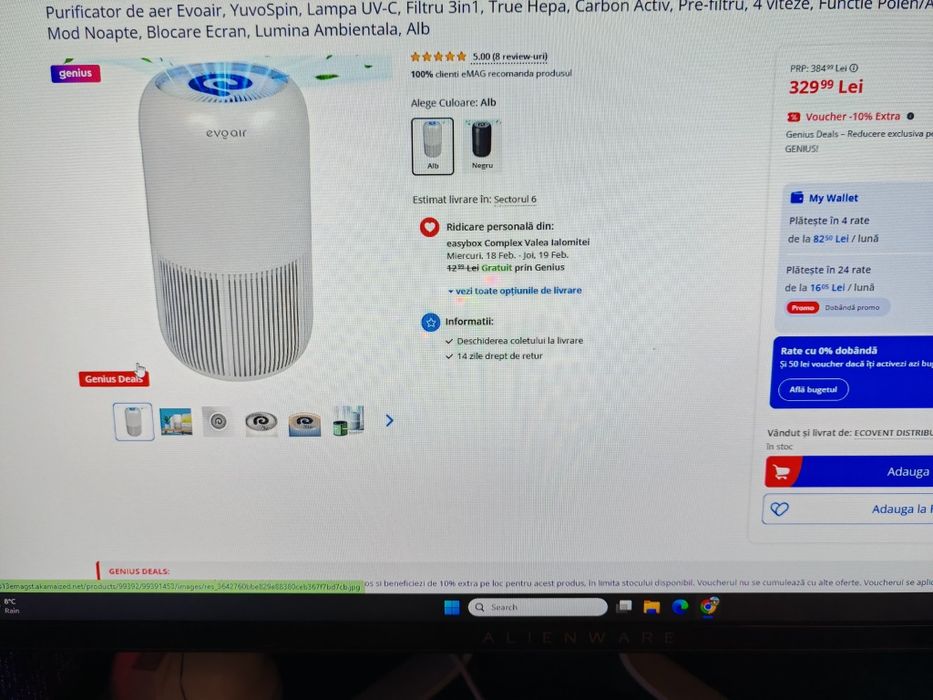 Purificator aer YuvoSpin 3 in 1.. functie polen animale