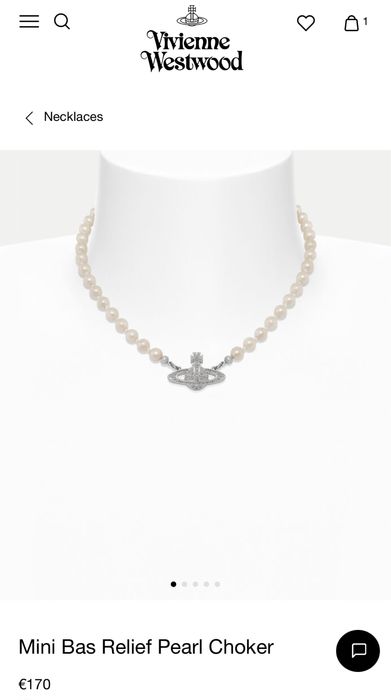 Колие - Vivienne Westwood / Bas Relief Pearl choker ( Сребърно )