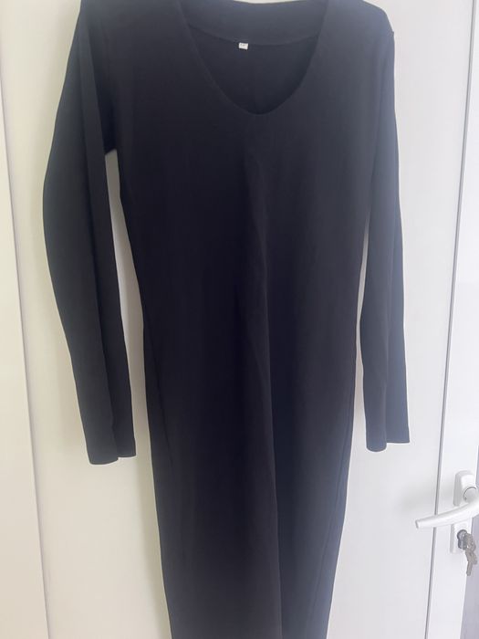 Черна памучна рокля
