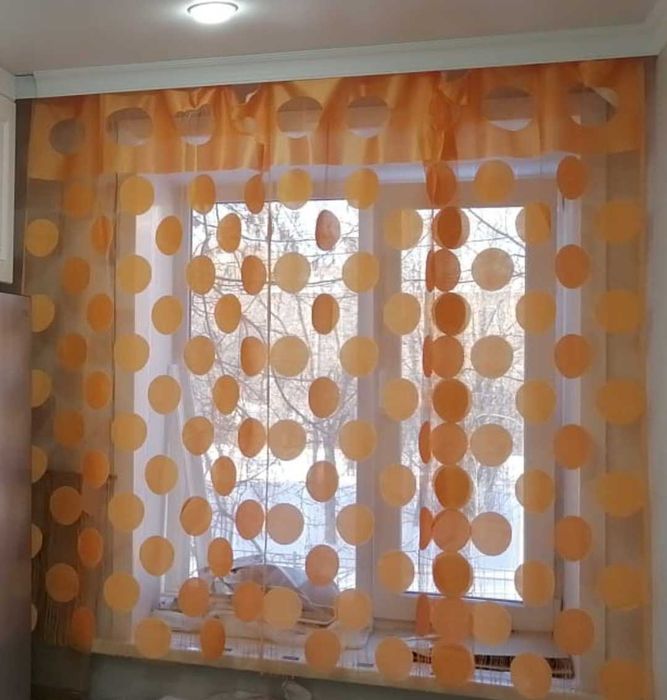 Тюль для кухни ниточная