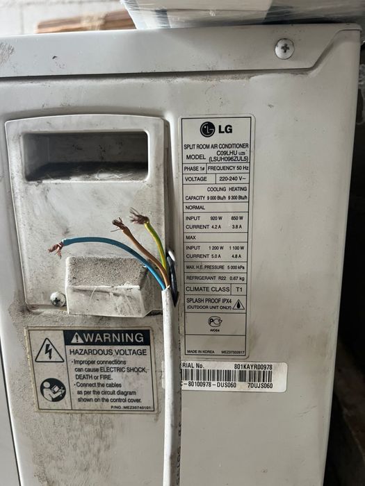 Продам кондиционер LG 9