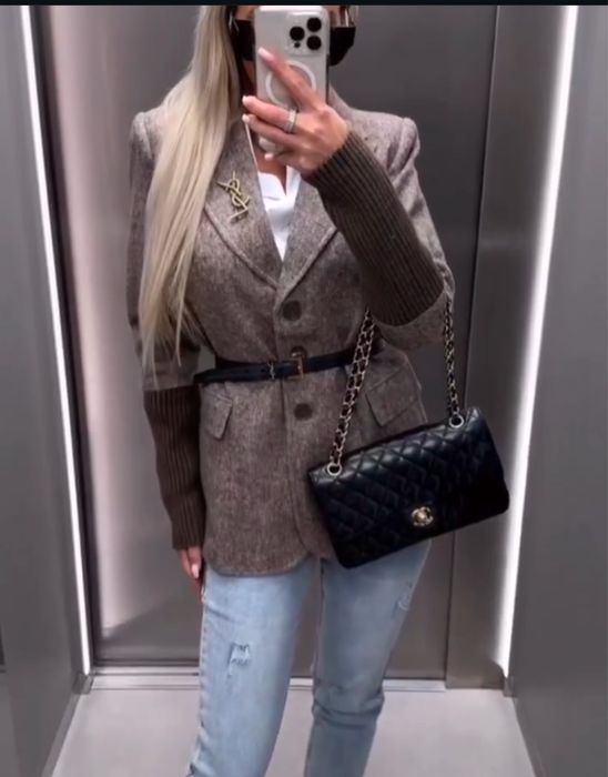 Пиджак теплый оверсайз