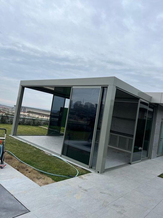 Пергола, биоклиматична пергола, стъклени тавани,гилотинно остъкляване