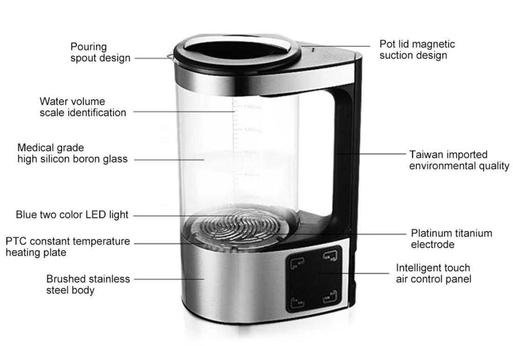 2 ЛИТРА Самопочистваща Кана за Водородна Вода с Постоянна Температура