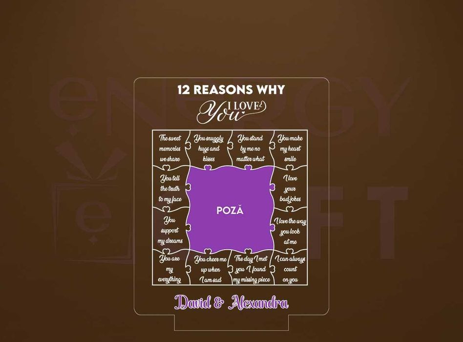 Lampa Led Personalizata – Puzzle