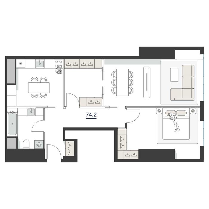 СРОЧНО ПРОДАЁТСЯ 2ком квартира ЖК Nest one вид на консерватория 74м2