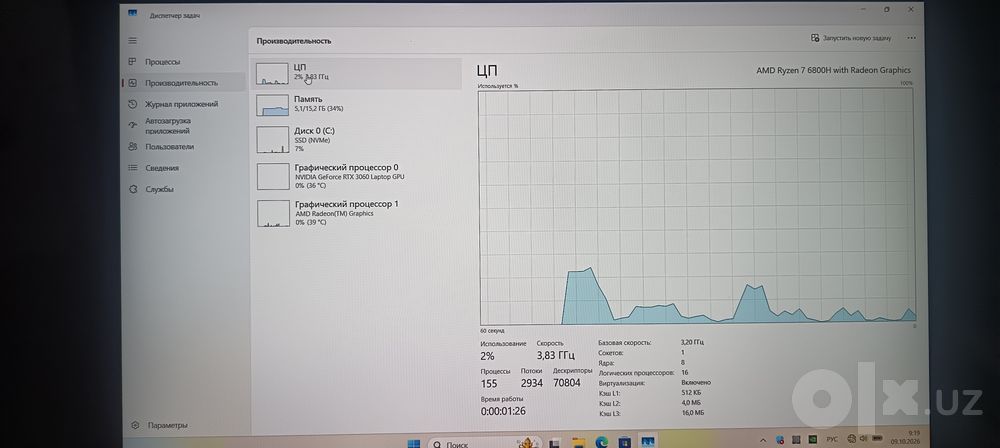 Lenovo Legion / AMD Ryzen 7 6800H / RTX 3060 / 16GB DDR5 / 1TB SSD