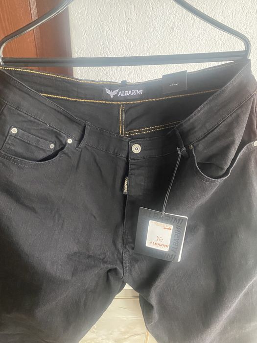 Мъжки дънки голям размер / размер 44 номер /цвят черен / колан 110 см.