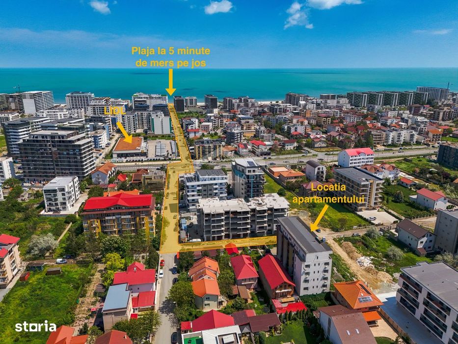 Apartament 2 camere mobilat - 3 min plaja - Mamaia Nord Lidl