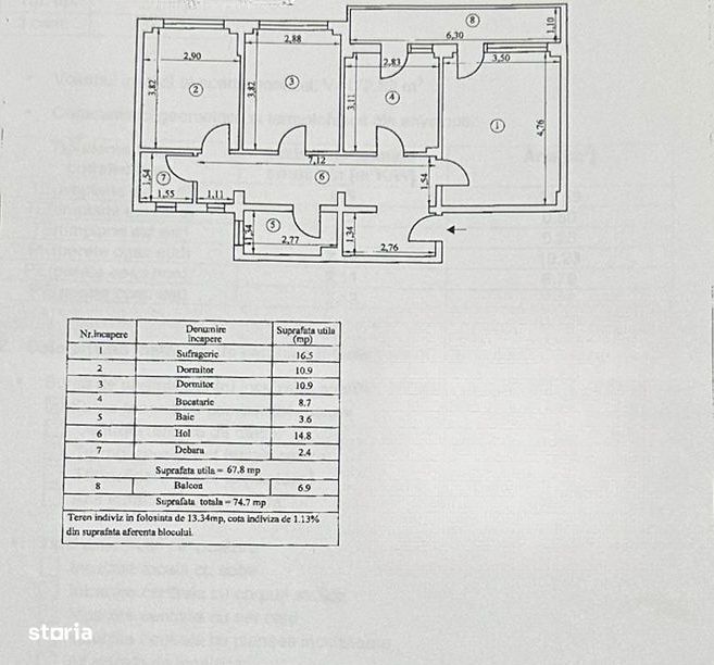 Apartament 3 camere etaj 2, zona Vidin, renovat 2022