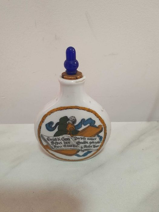 Vând recipient 1900/sticluta parfum decorativ porțelan, dop original,