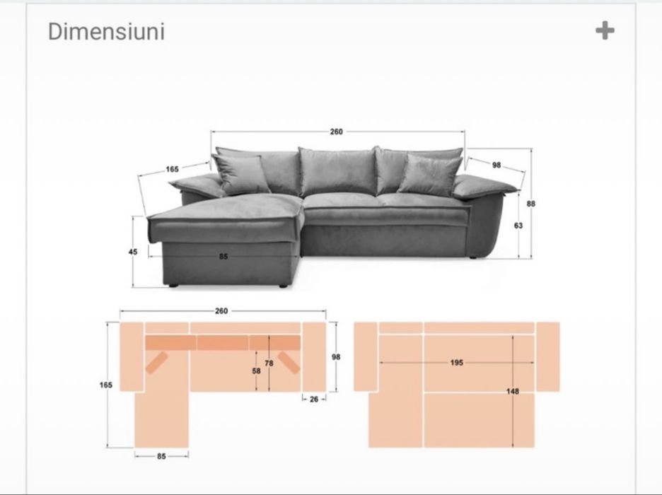 Canapea extensibila albastru regal