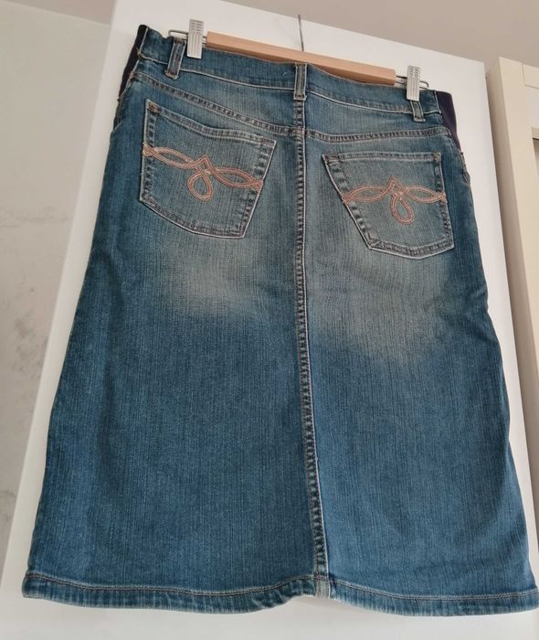 Fusta Blossom Jeans gravide denim made in Italy masura 26 bumbac