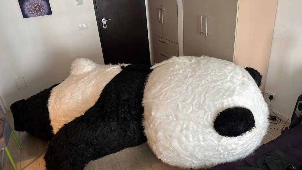 Urs mascota gonflabila  Panda 2 metri cu baterie si incarcator