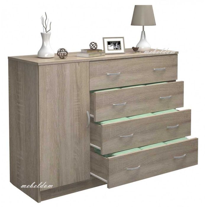 Скрин 110см. с врата и 4 чекмеджета(код-6189)