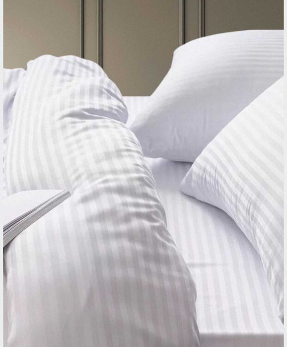 Постельное белье двуспальное белое отельное