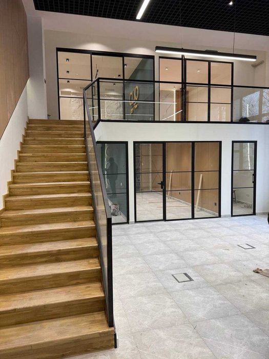 Стеклянные Лофт перегородки, раздвижные двери, душевые