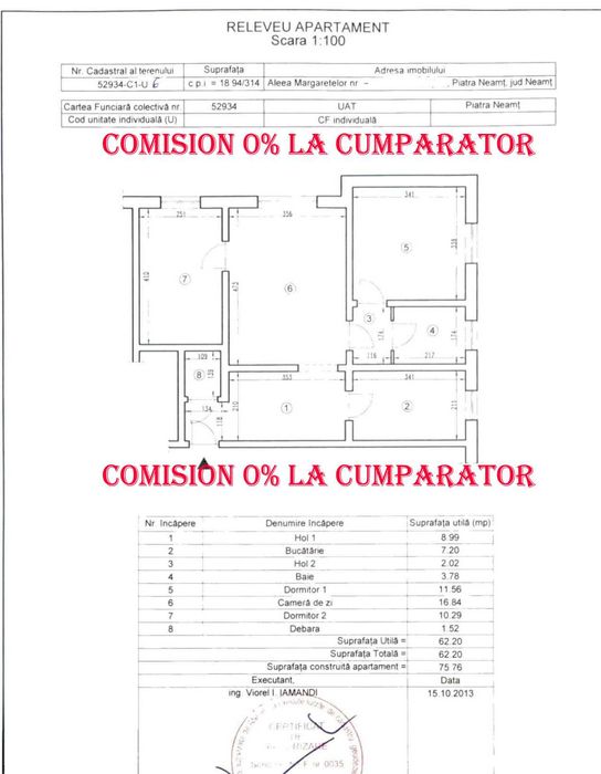Apartament ultracentral - COMISION 0 % la cumparator