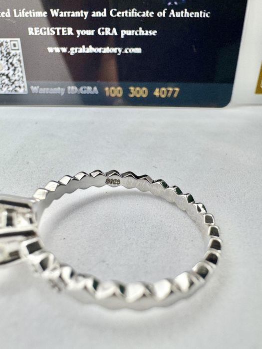 Сребърен пръстен с мойсанит (Диамант) 1 карат