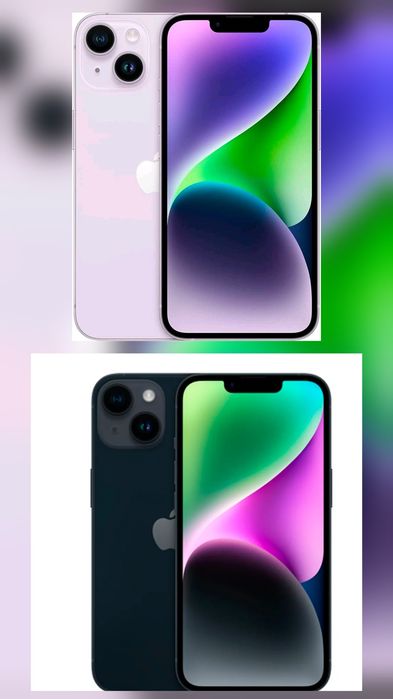 Magazin Iphone 14 128GB  black si purple impecabil full box 6 luni garantie husa si folie cadou