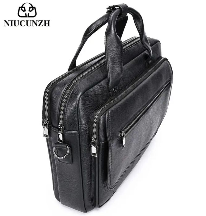 Мъжка кожена бизнес чанта/Професионално куфарче за лаптоп -10%Промоция