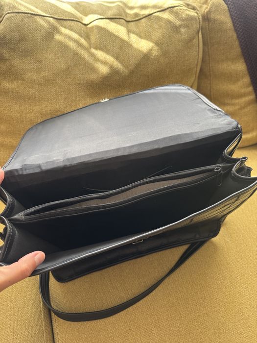 Мъжка италианска чанта за документи през рамо, в ретро стил