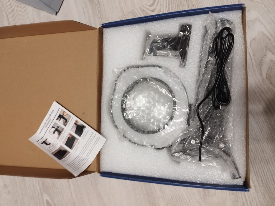 Lampă Cu Lupă LED 15X, Braț Articulat, Clemă De Birou, Cablu USB, Neagră