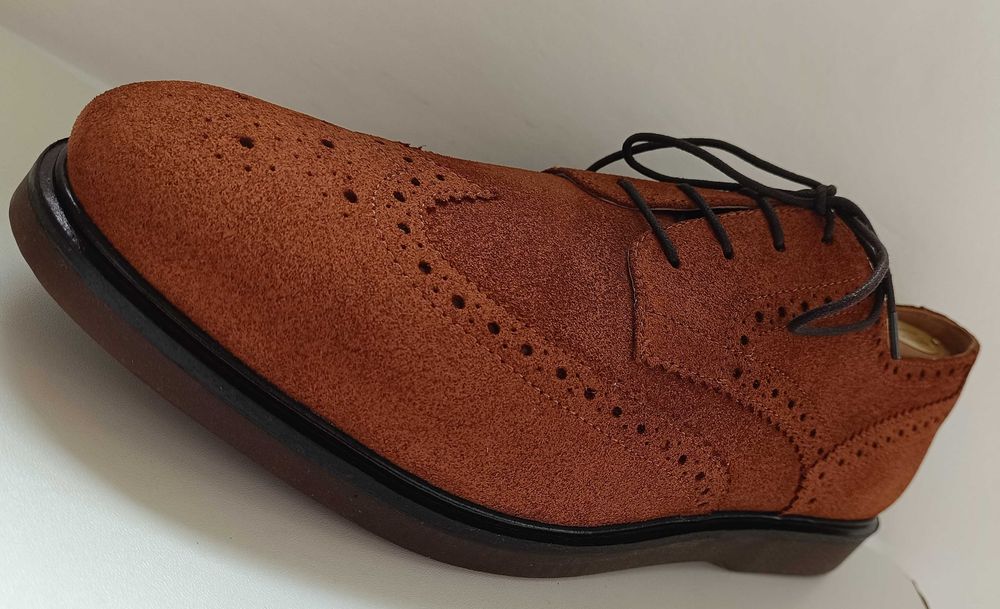 Pantofi derby 46 brogue premium Hudson London NOI piele naturala moale