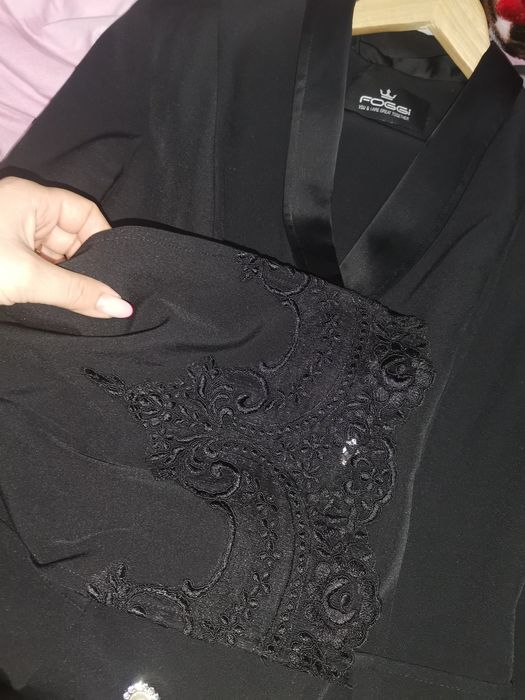 Costum negru Foggi cu curea!