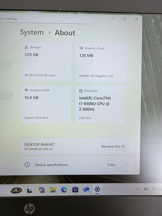 Vand Laptop HP EliteBook G3 i7 6500u 16GB Ram ssd 240