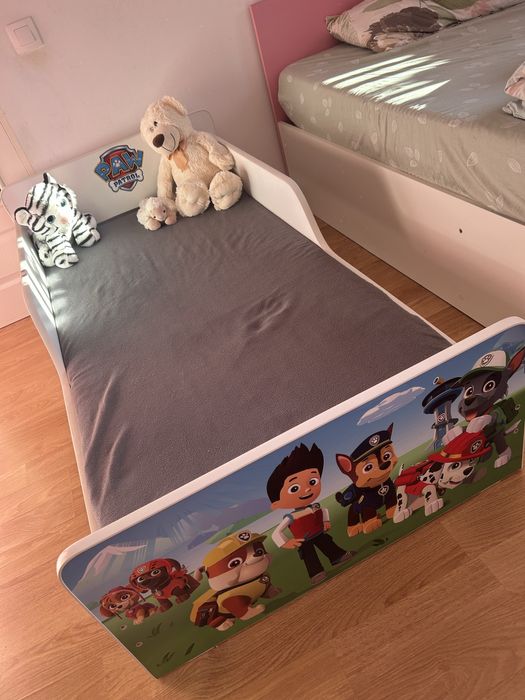 Pat copii Start Paw Patrol, Oli's, 2-12 ani, Baieti, 160x80, cu saltea cadou