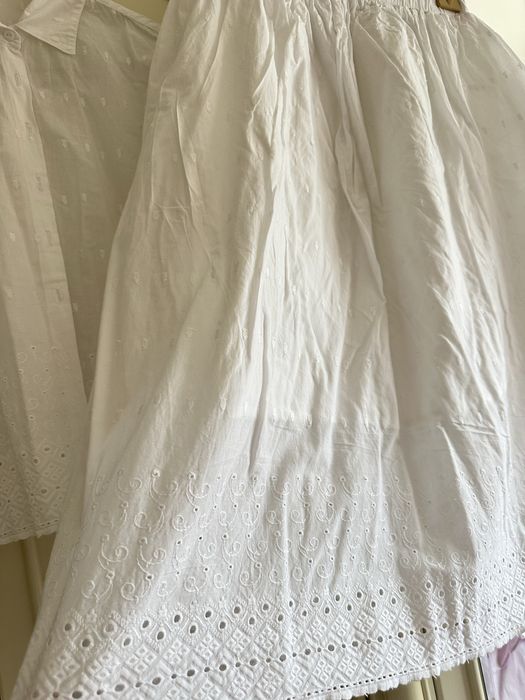 женская двойка белого цвета материал батис хб