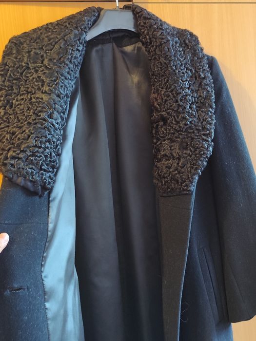 Palton din stofa de lana naturala