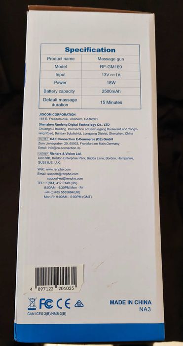 Aparat Profesional de masaj GUN Renpho R4 PRO - Nou, Sigilat