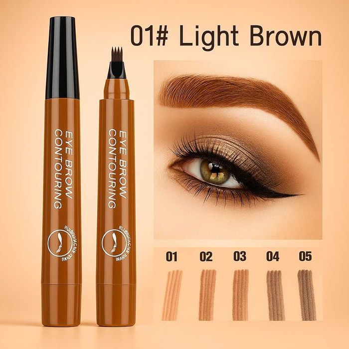Водоустойчив молив за вежди под формата на гребенче/ №01 Light brown; №02 Dark brown; №03 Red-brown;