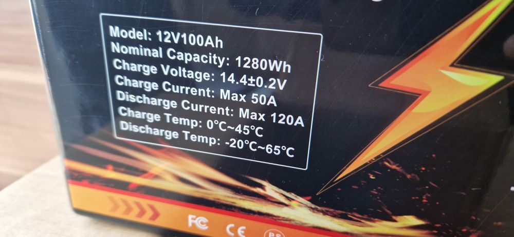 Литиев акумулатор, нов, LIFEPO4 100AH