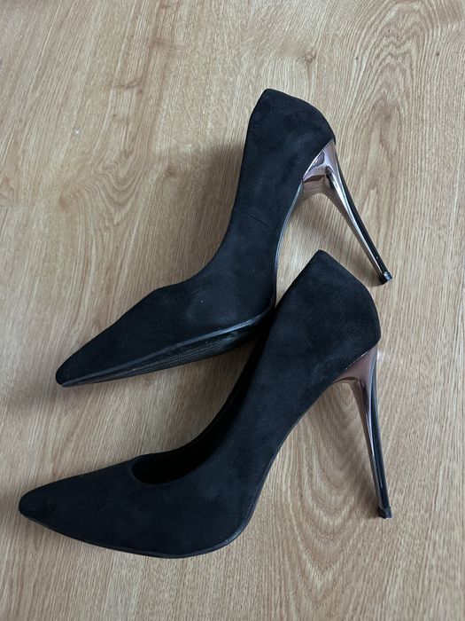 Обувки от еко кожа - 39 номер, ток 11см