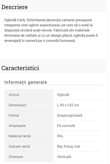 Oglinda Carly Mobexpert