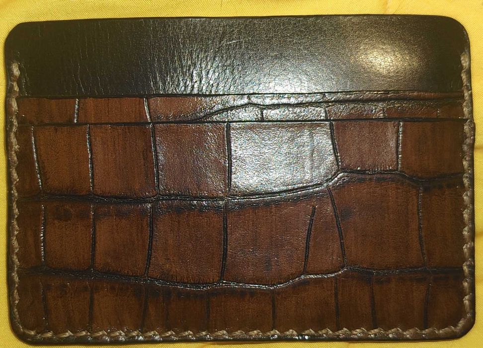 Картодържател (Cardholder) Естествена кожа четри карти Тънък