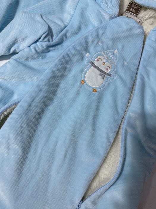 Плюшен бебешки гащеризон 6-9м