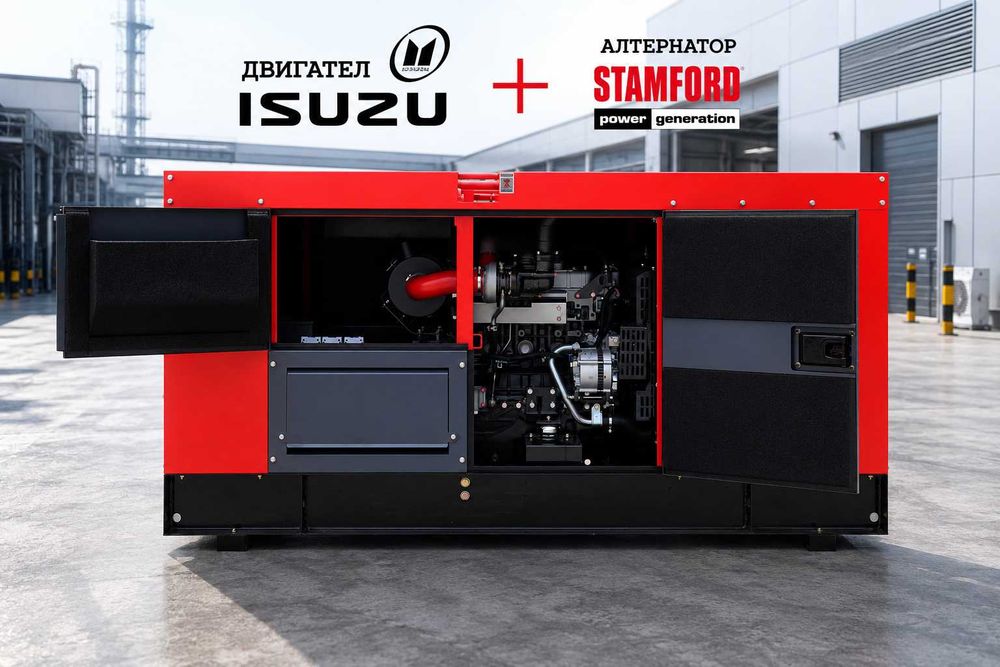 33 KVA / 26 KW   тихи ТРИФАЗНИ  Генератори с Дизелов двигател ISUZU