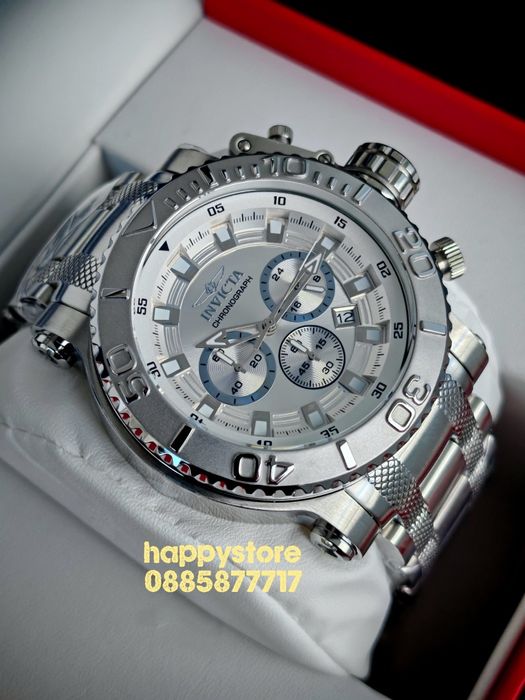INVICTA Chrono Full metal Silver 52 mm, Инвикта нов ръчен часовник